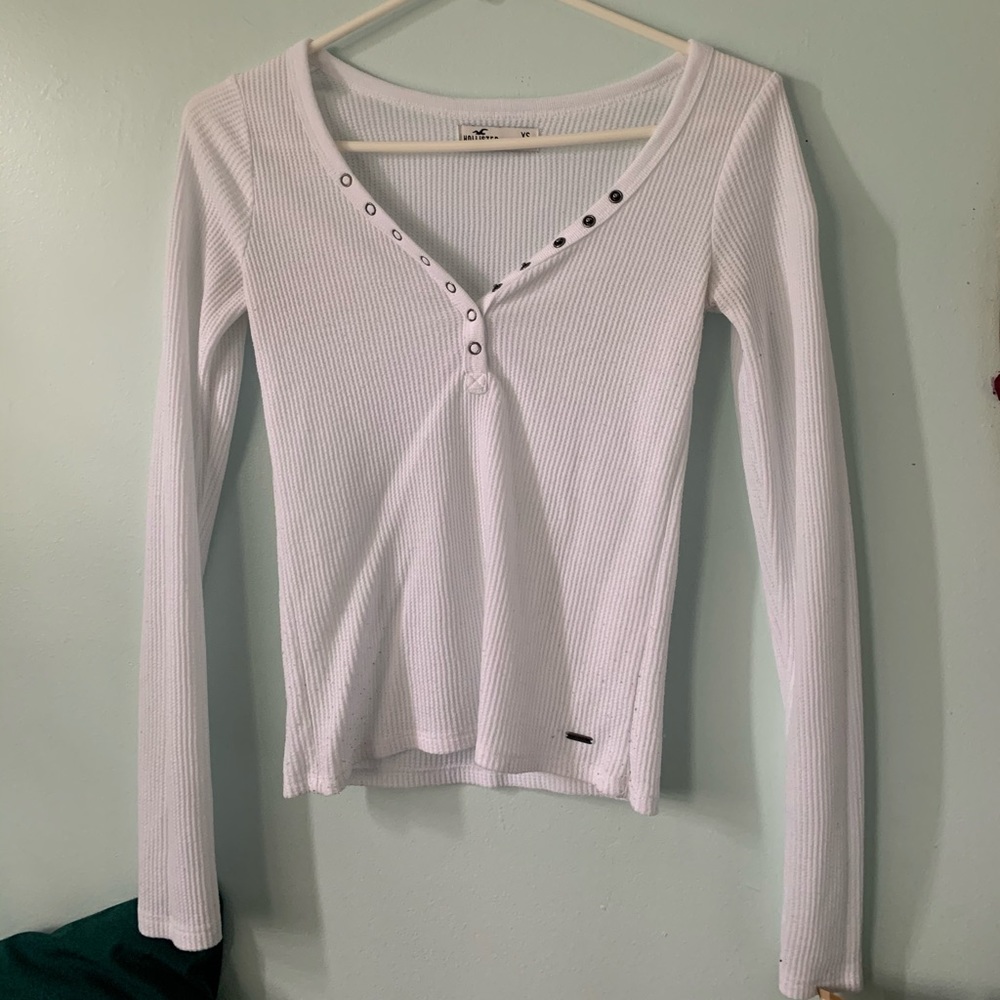 White henley thermal top